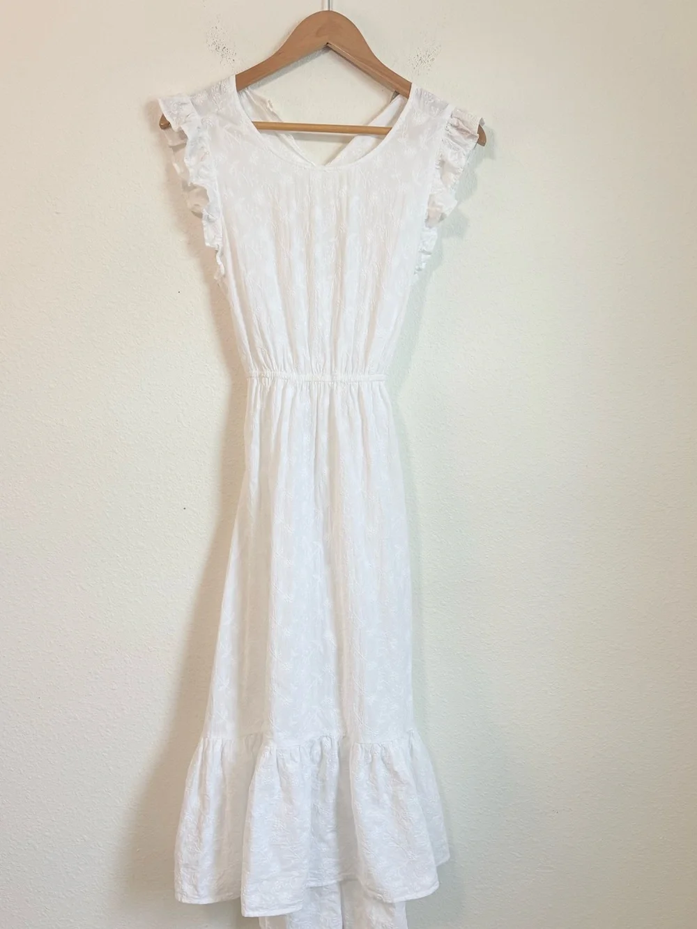 Lucky Brand Flutter Sleeve Tiered Midi Dress Cottagecore Boho Feminine - Picture 4 of 8